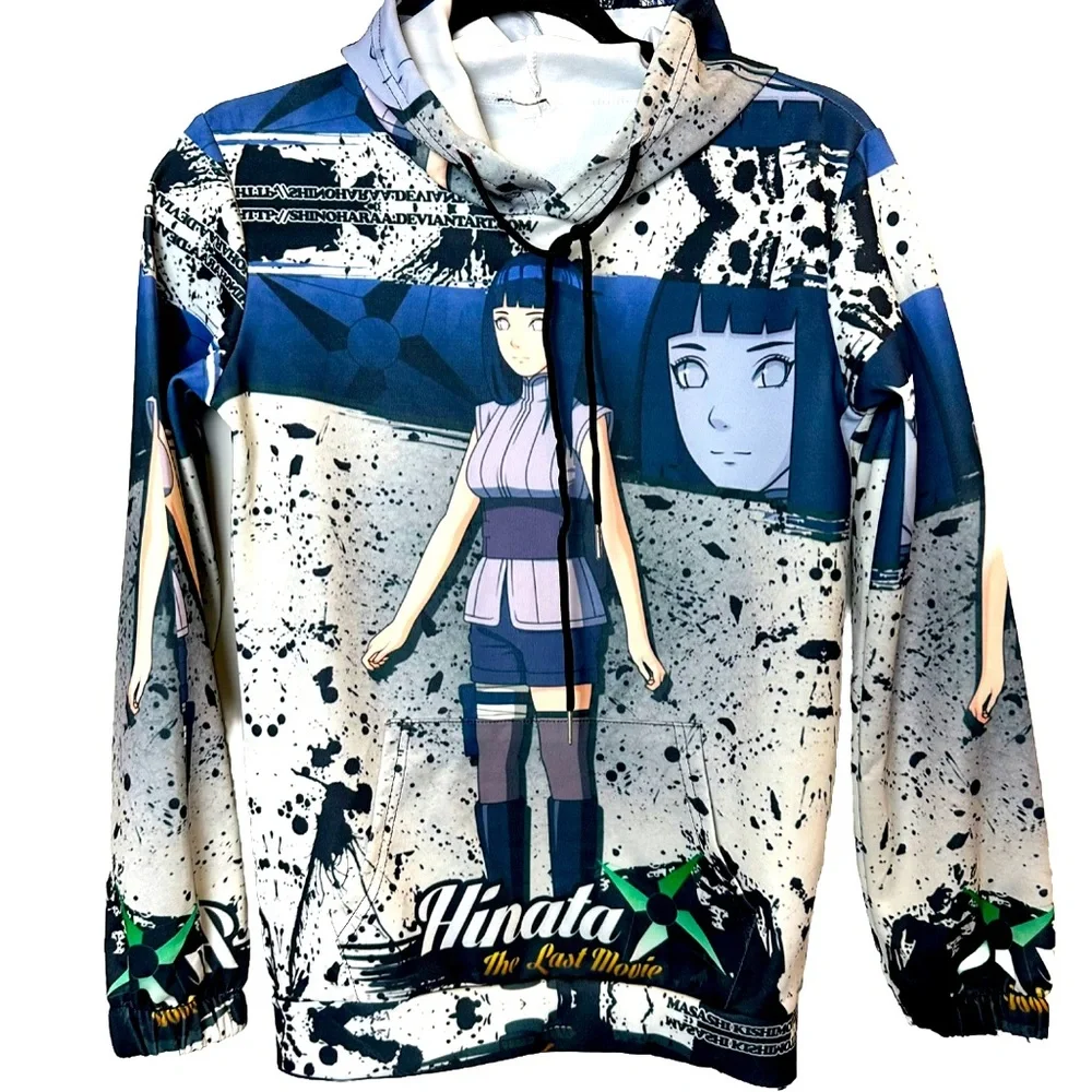 Naruto Tie Dye Hoodie Medium Hinata Hyuga Anime Youth Long‎ Sleeves.A164